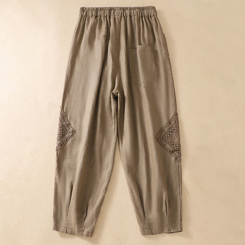 Buddha Stones Summer Women's Drawstring Harem Pants With Pockets