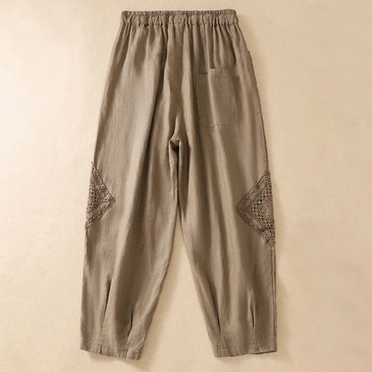 Buddha Stones Summer Women's Drawstring Harem Pants With Pockets