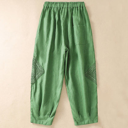 Buddha Stones Summer Women's Drawstring Harem Pants With Pockets