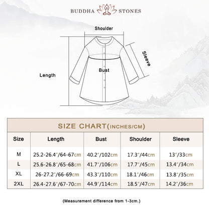 Buddha Stones Solid Color Button Three Quarter Sleeve Shirt