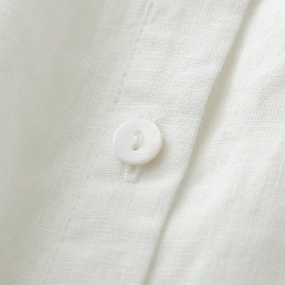 Buddha Stones Solid Color Button Three Quarter Sleeve Shirt