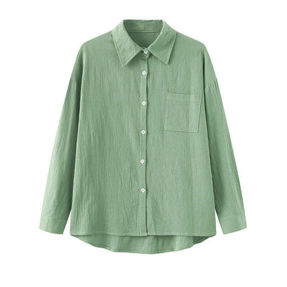 Buddha Stones 2Pcs Long Sleeve Shirt Top With Pockets Drawstring Pants Meditation Cotton Clothing Women's Set
