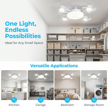 ❄ 2-in-1 Silent Ceiling Fan Light,With Remote🌬️💡 Energy-Efficient Airflow & Dimmable Lighting For Bedrooms, Living Rooms & Conservatories 🏡✨