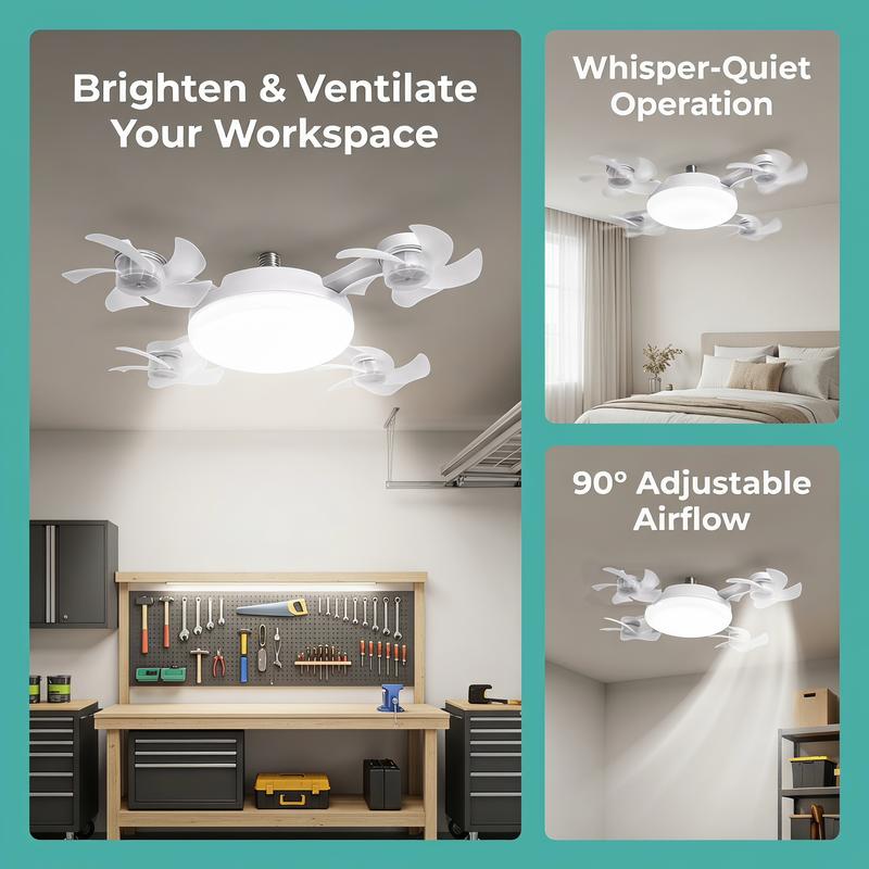 ❄ 2-in-1 Silent Ceiling Fan Light,With Remote🌬️💡 Energy-Efficient Airflow & Dimmable Lighting For Bedrooms, Living Rooms & Conservatories 🏡✨