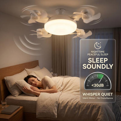 ❄ 2-in-1 Silent Ceiling Fan Light,With Remote🌬️💡 Energy-Efficient Airflow & Dimmable Lighting For Bedrooms, Living Rooms & Conservatories 🏡✨