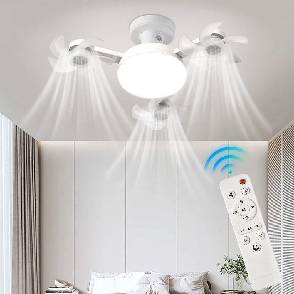 ❄ 2-in-1 Silent Ceiling Fan Light,With Remote🌬️💡 Energy-Efficient Airflow & Dimmable Lighting For Bedrooms, Living Rooms & Conservatories 🏡✨